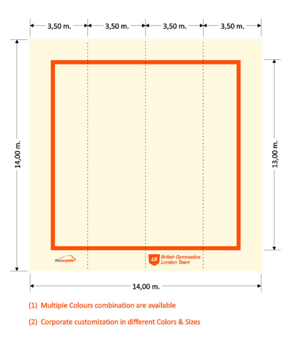 Working RG Carpets 14x14 Tapis Gymnastique Rythmique entraînement