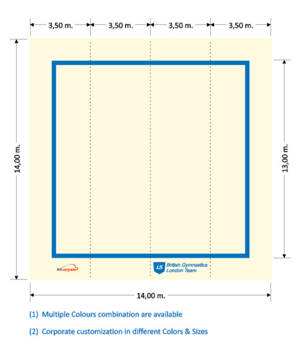 Tapiz de competición Gimnasia Rítmica Poliamida 14x14RG Carpets